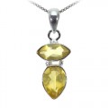 Citrine Quartz Pendant Handmade 925 Sterling Silver natural hand cut Citrine Quartz 33mm, color Yellow 3g, Nickel and Cadmium Free, artisan unique handcrafted silver pendant jewelry for women - one of a kind world wide item with original natural Citrine Quartz gemstone