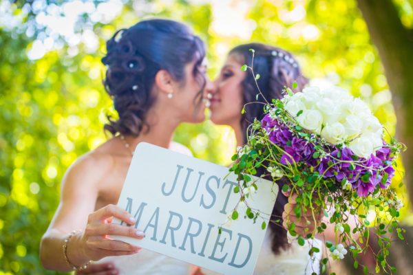civil ceremony wedding for two brides
